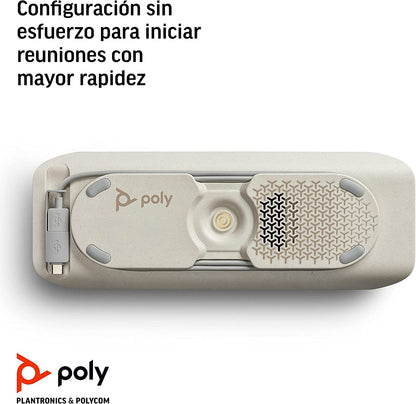 Poly – Altavoz manos libres inteligente Poly Sync 40 (Plantronics) -Espacios de trabajo flexibles - Se conecta a PC/Mac mediante un cable USB-A/USB-C y a teléfonos inteligentes a través de Bluetooth
