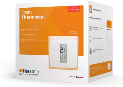Netatmo NTH-ES-EC Termostato Wifi Inteligente para caldera individual, Color Blanco